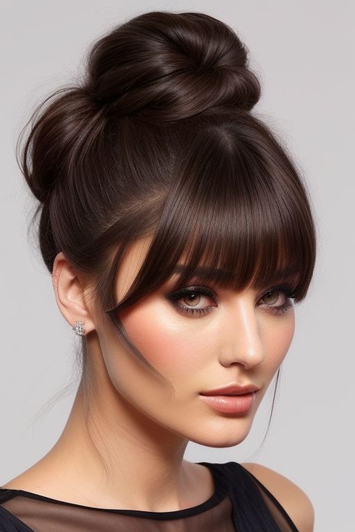 Trendy Top Knot With Bangs_5201