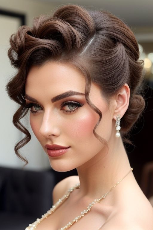 Vintage Glam Updo With Curls_00377