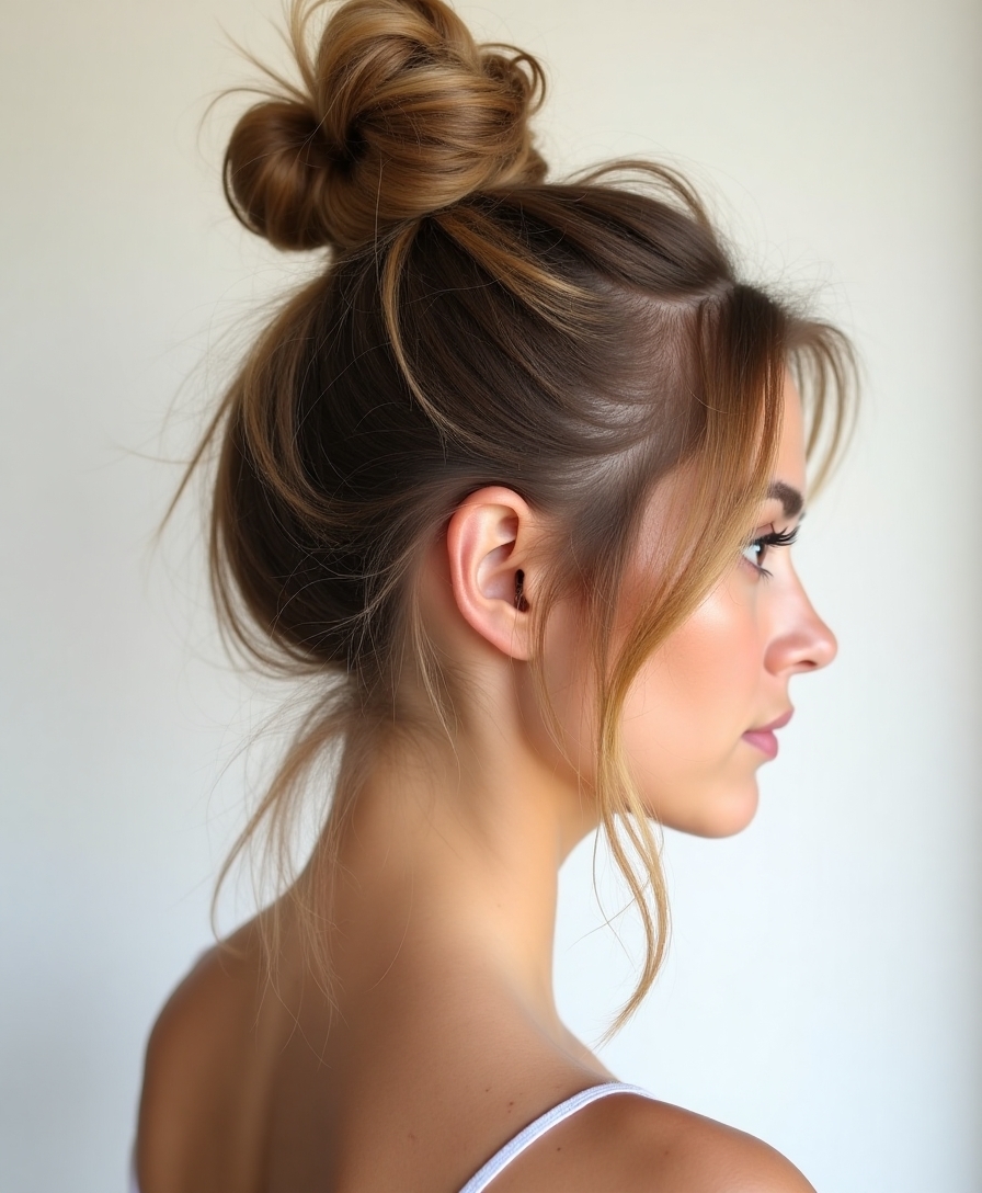 5 minute messy bun routine
