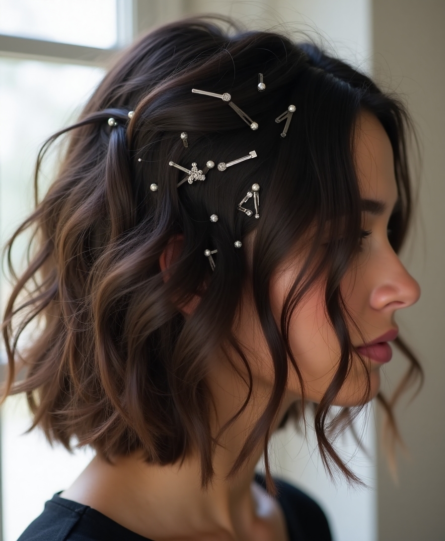 artistic bobby pin placements