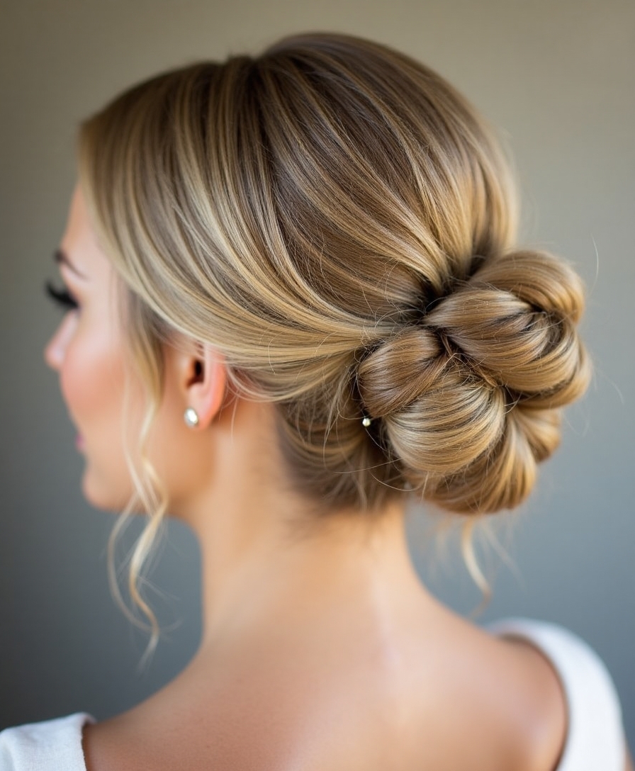 asymmetrical twisted bun elegance