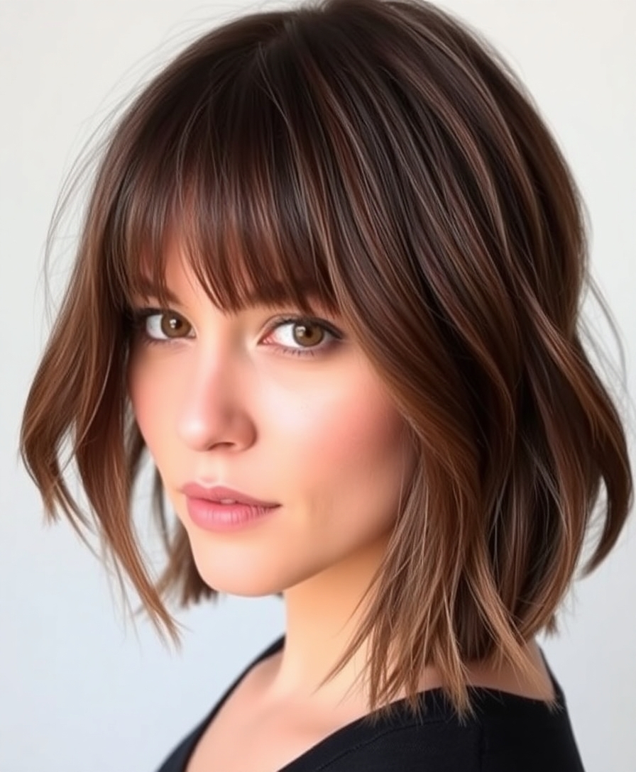 blunt cut with textured ends