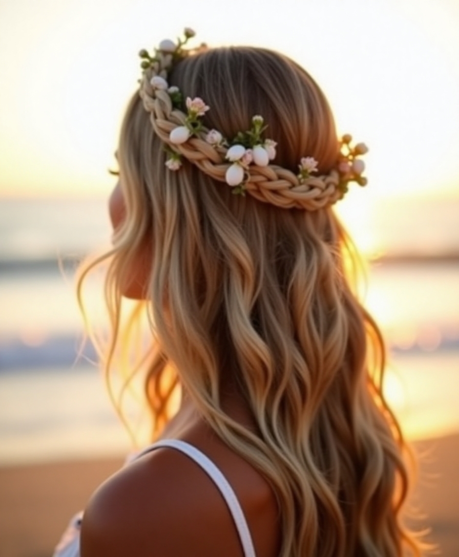 bohemian half up hairstyle tutorial