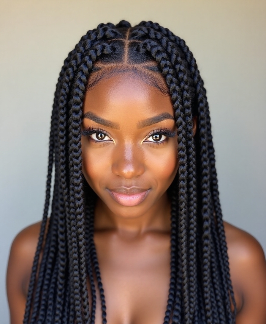 bold medium braids undercut