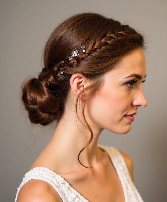 braided side part hairstyle