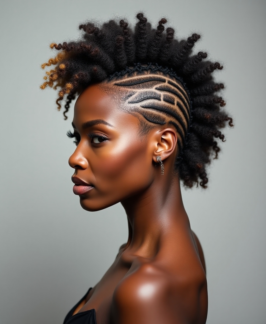 braids enhance mohawk style