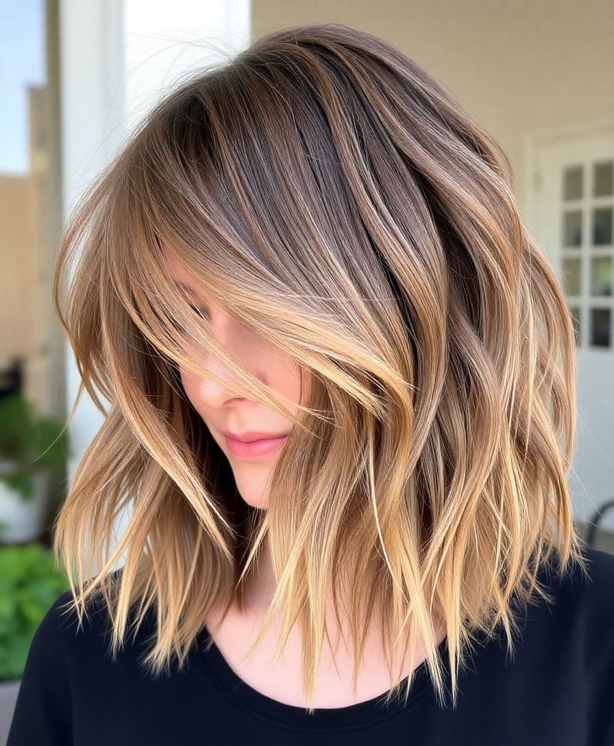 choppy layers wispy bangs