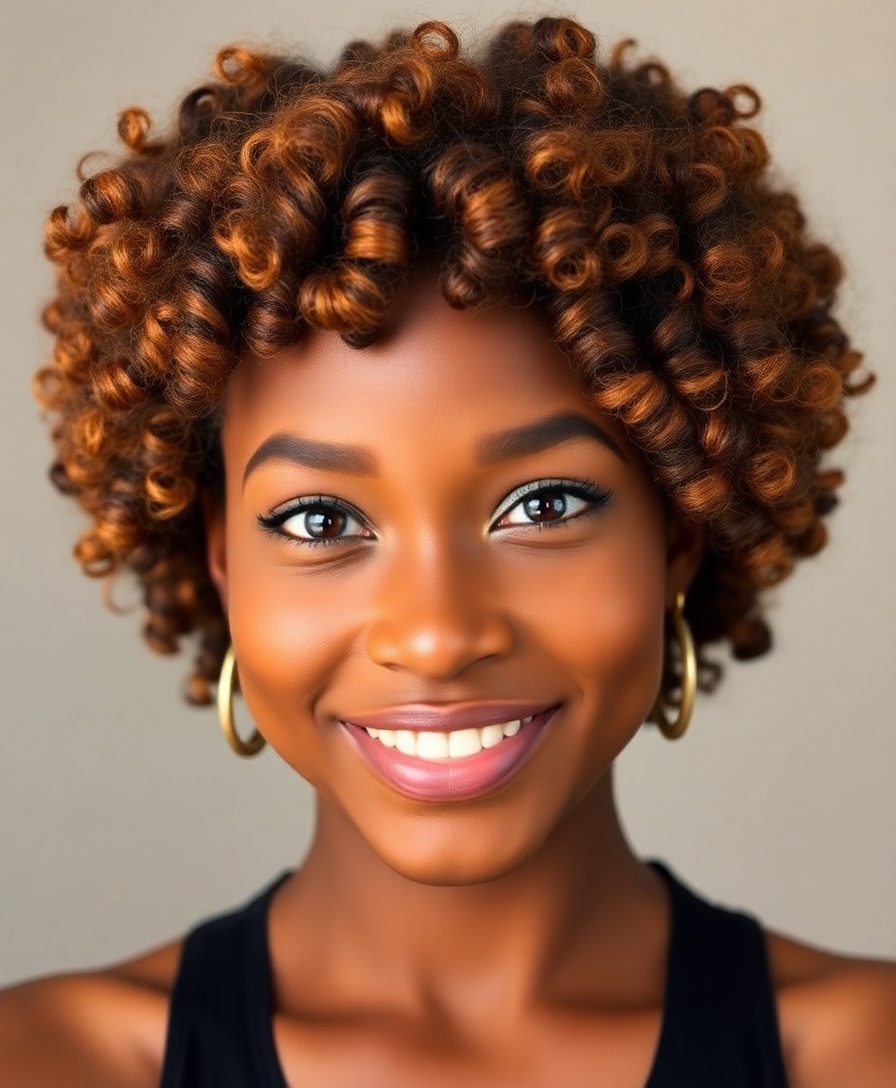 curly pixie with bangs