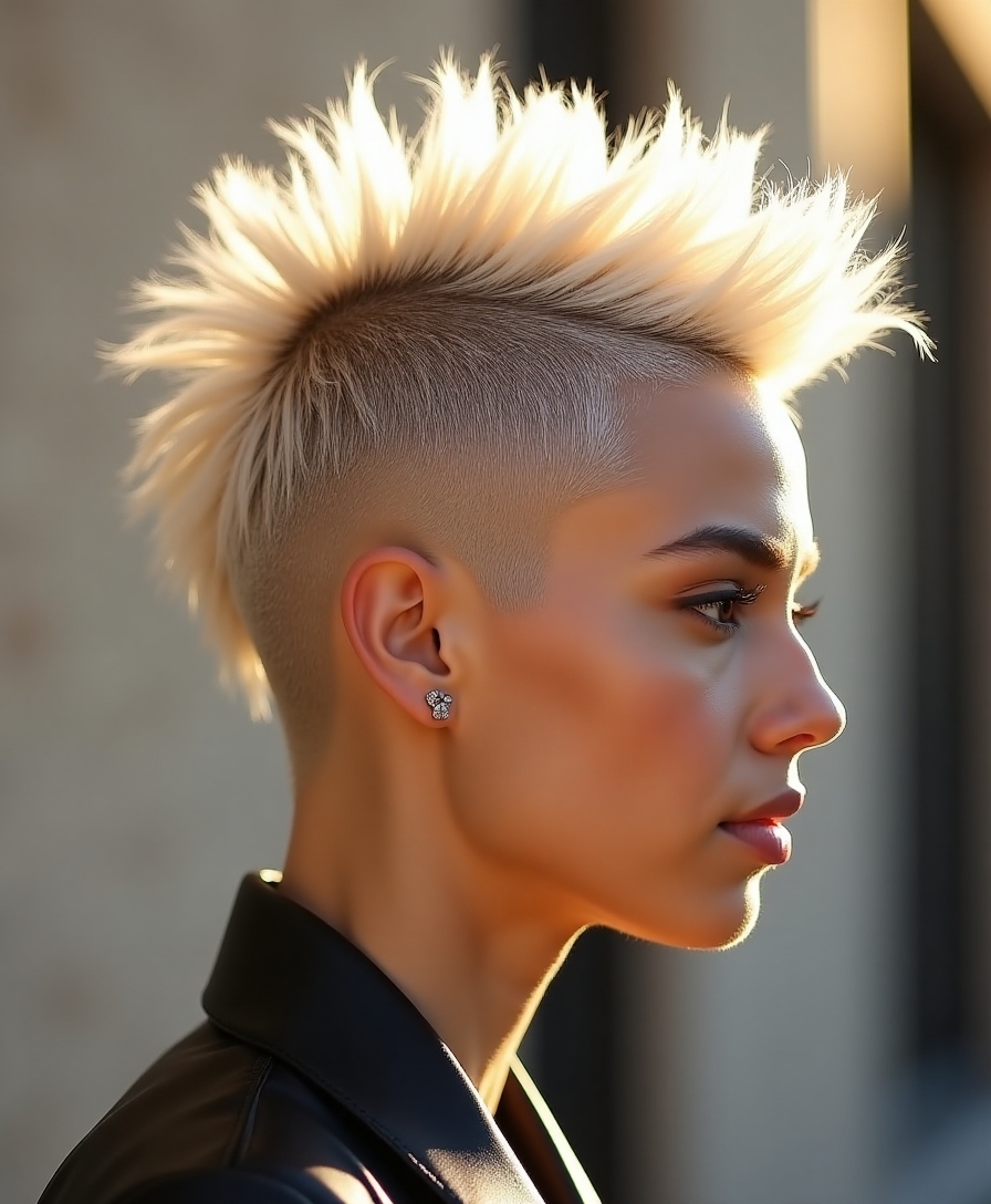 dramatic evening mohawk styling