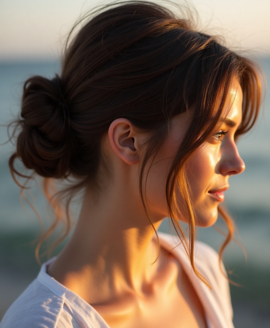 dreamy low messy bun