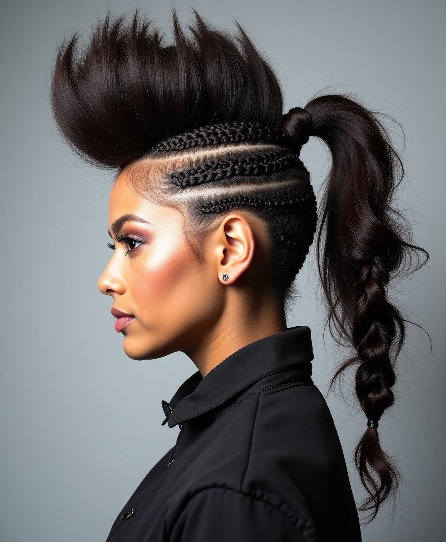 dutch braid mohawk hairstyle