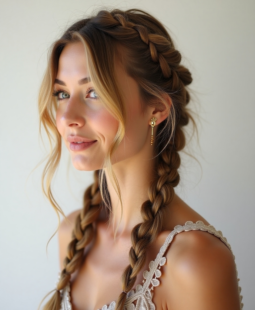 effortless loose bohemian braids