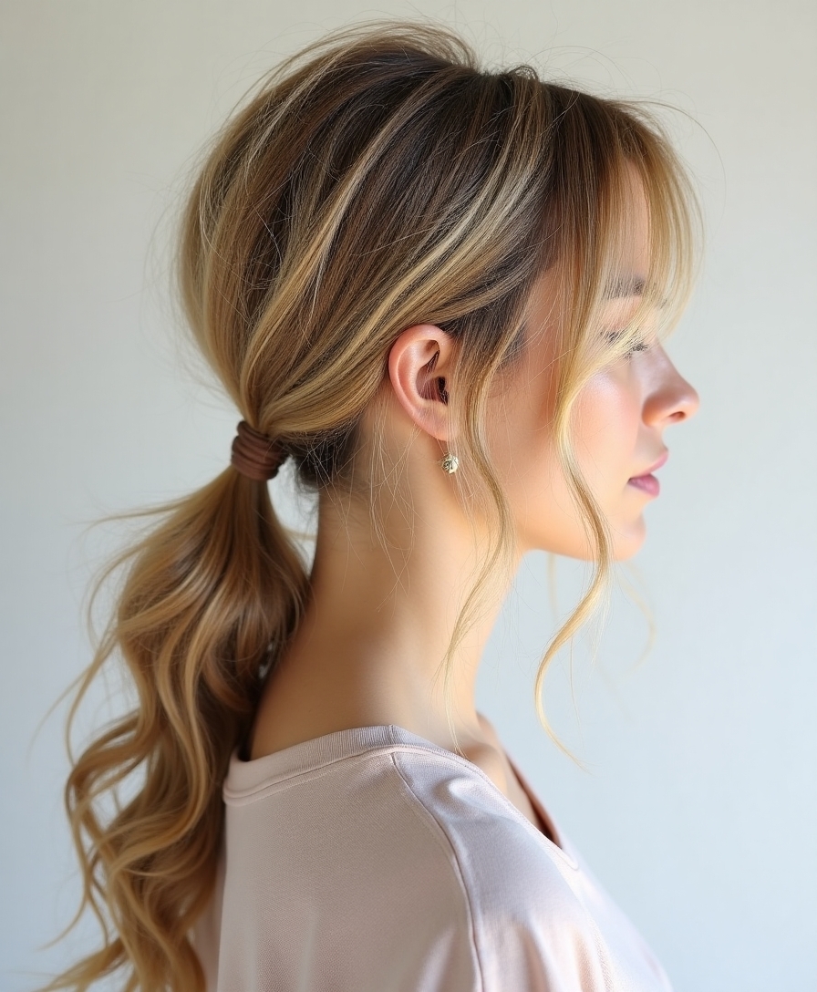 effortless low ponytail style