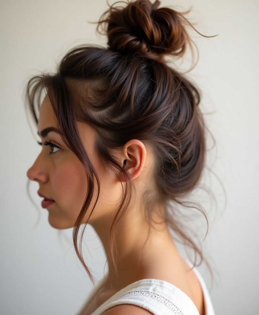 effortless messy bun technique