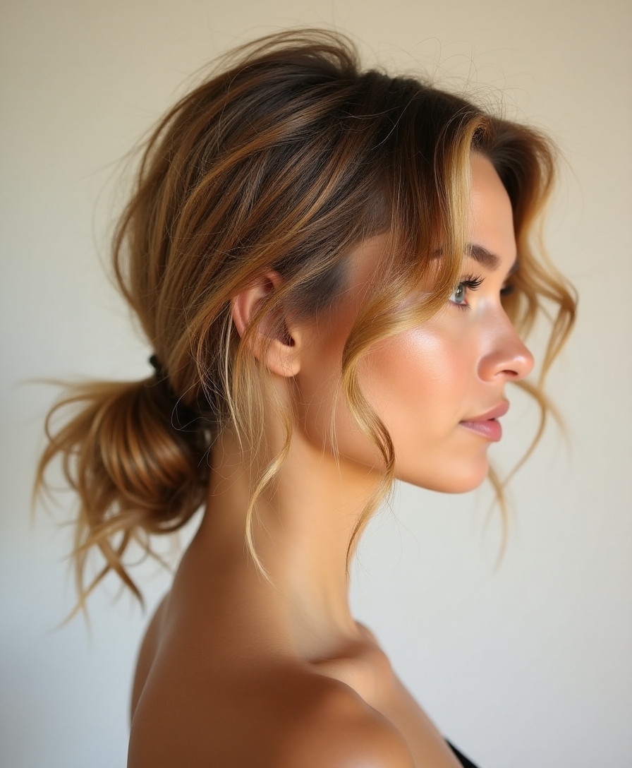 effortless messy ponytail look