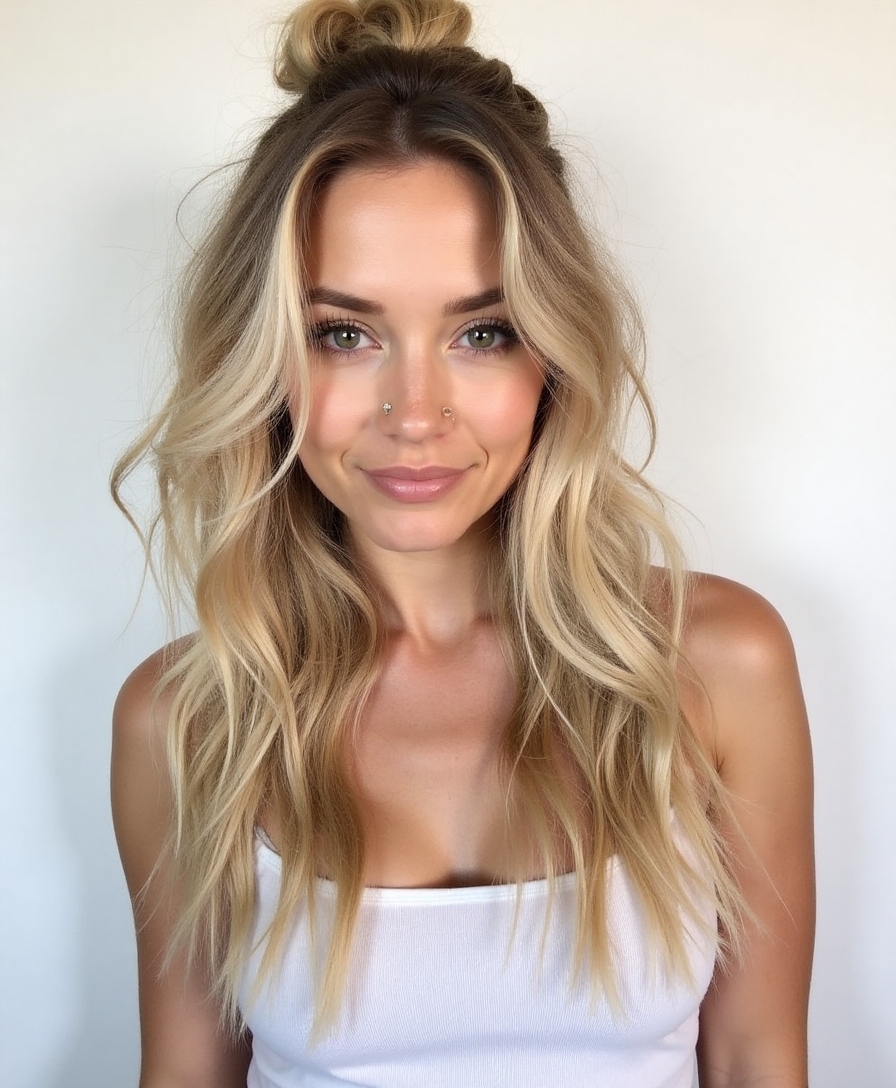 effortless polished half up twist