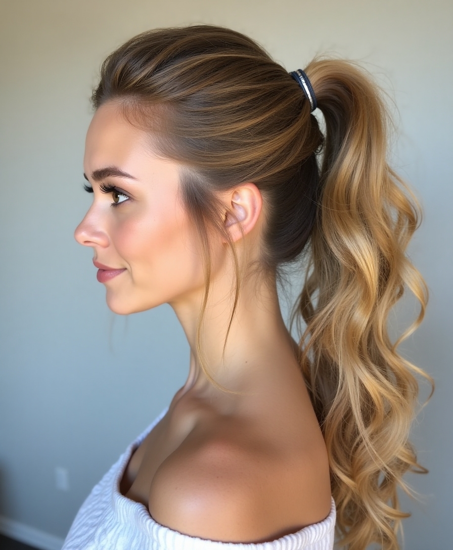 effortlessly elegant side ponytail