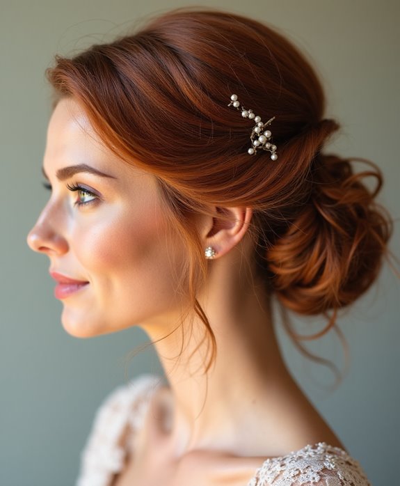 elegant low gathered hairstyle
