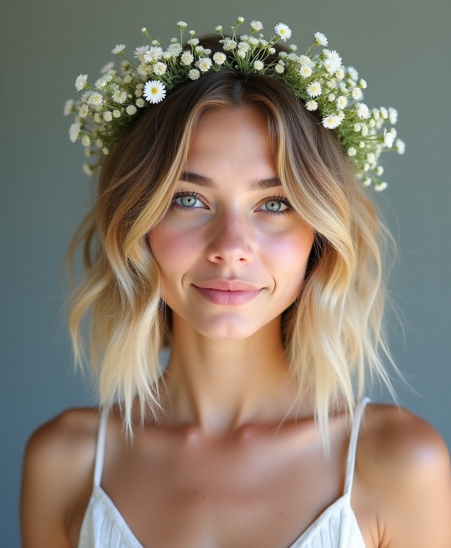 ethereal waves with flowers