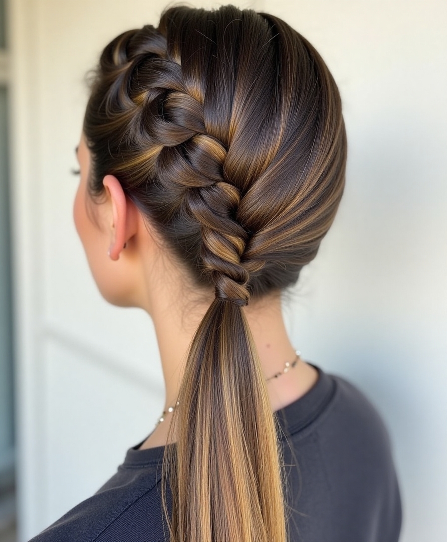 fishtail braid ponytail style