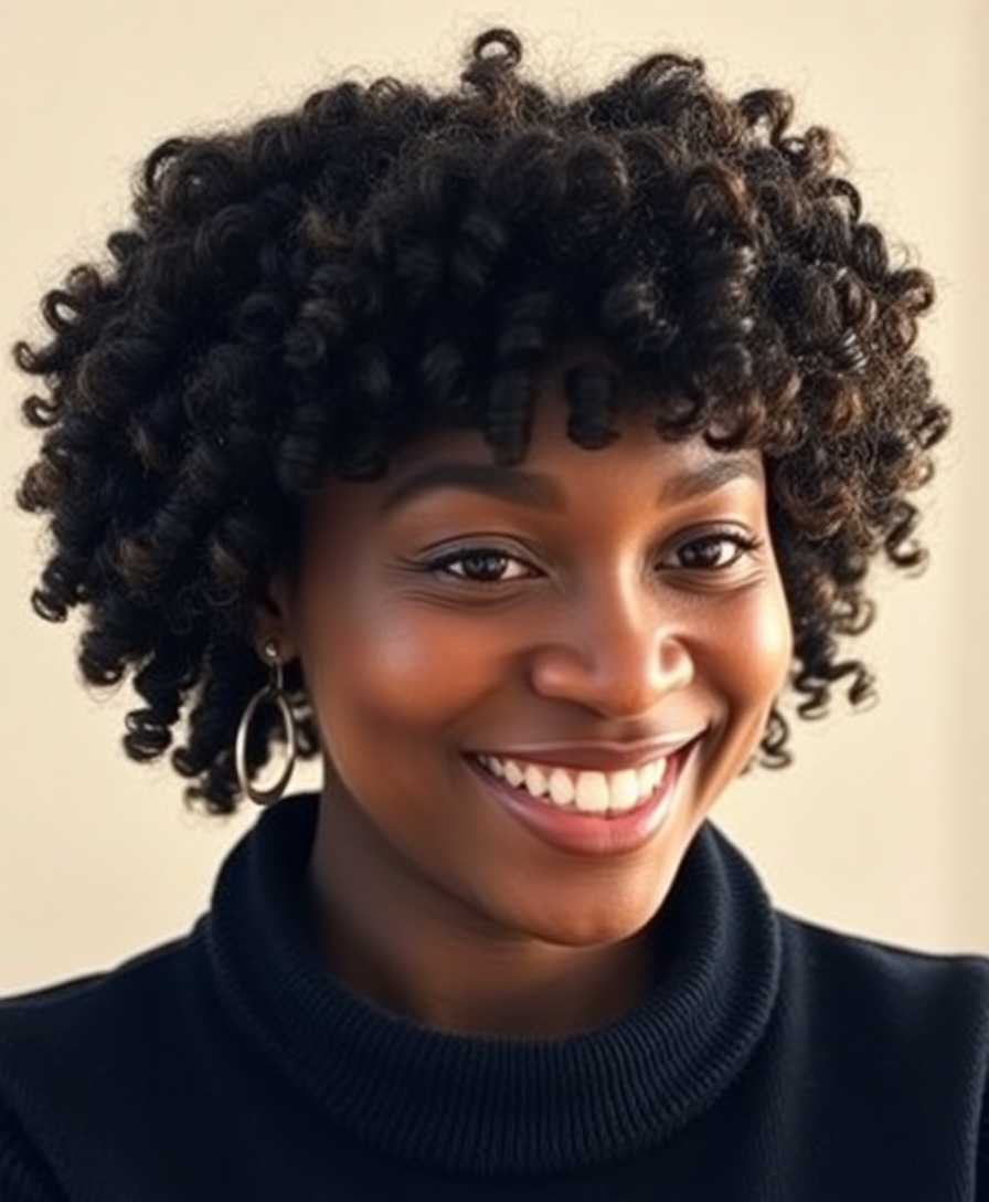 fluffy crown bangs style