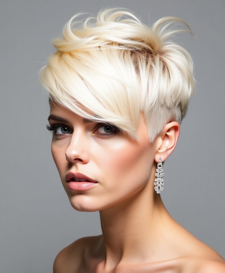 glamorous side swept bangs hairstyle