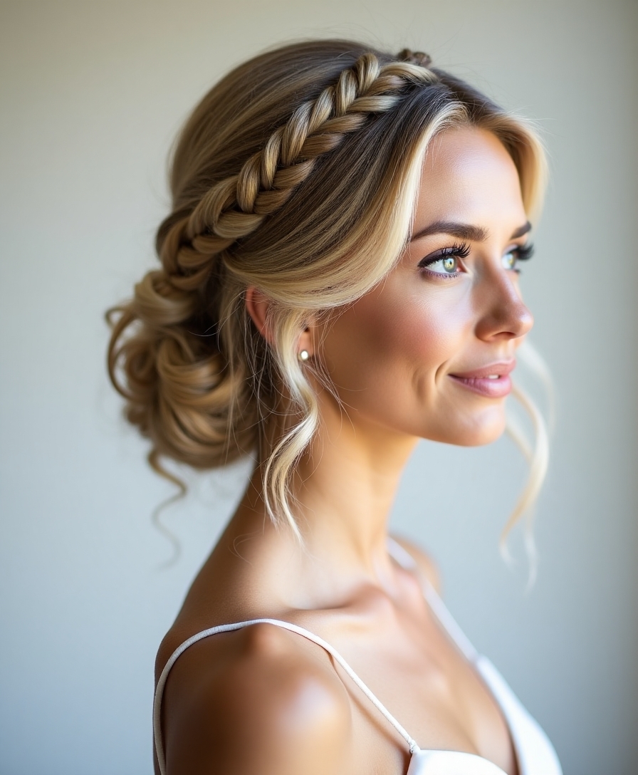 half up braided elegance