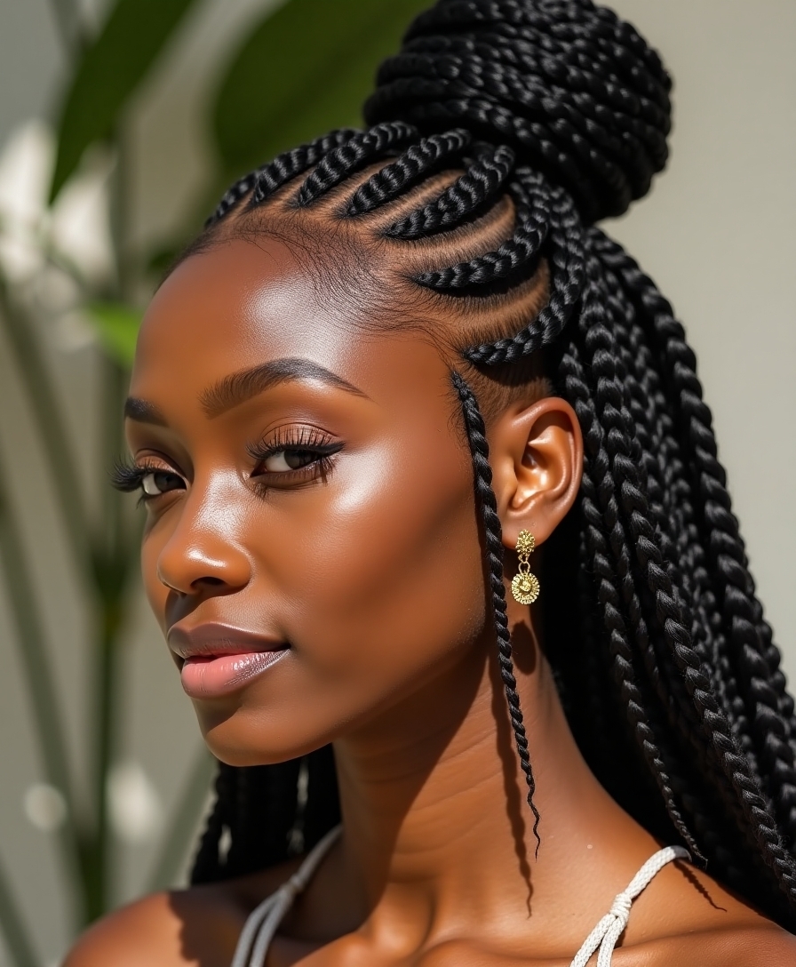 half up braids with accessories