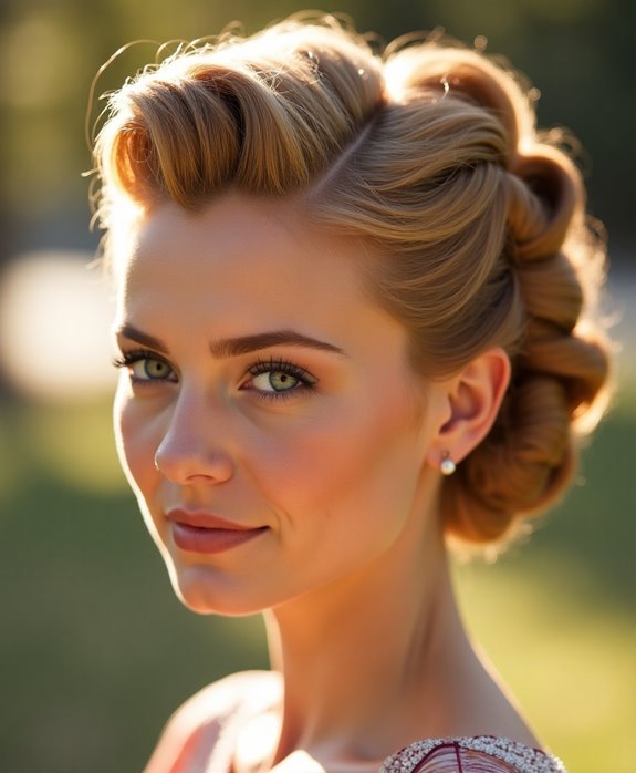 iconic 1940s victory rolls