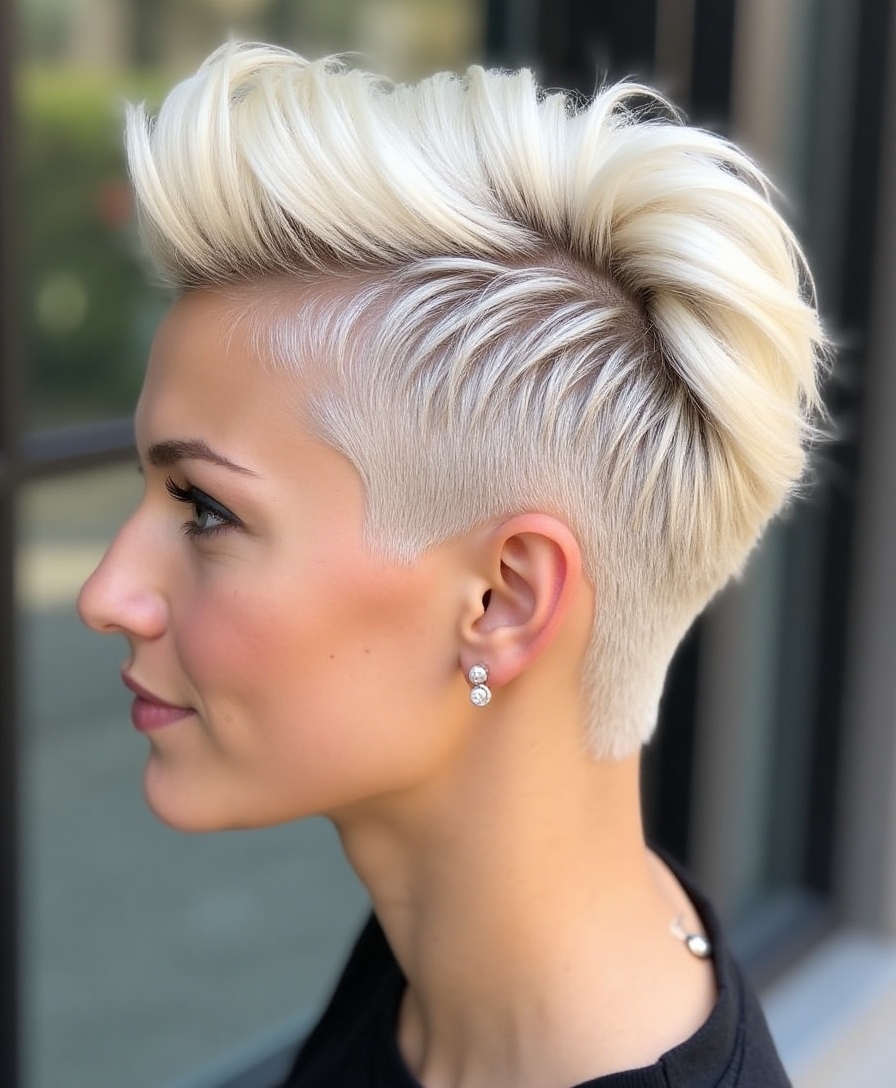 modern short hair updo