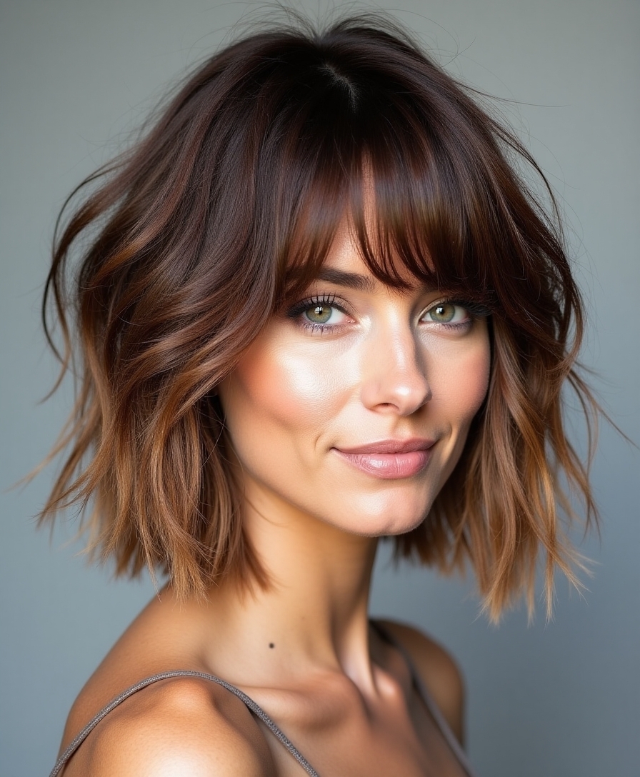 modern textured shag hairstyle