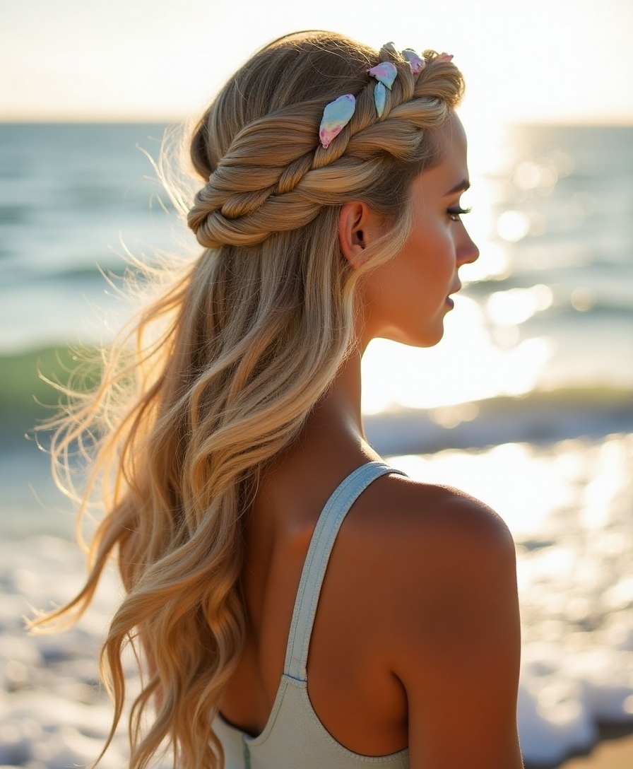 nautical braided hair crown
