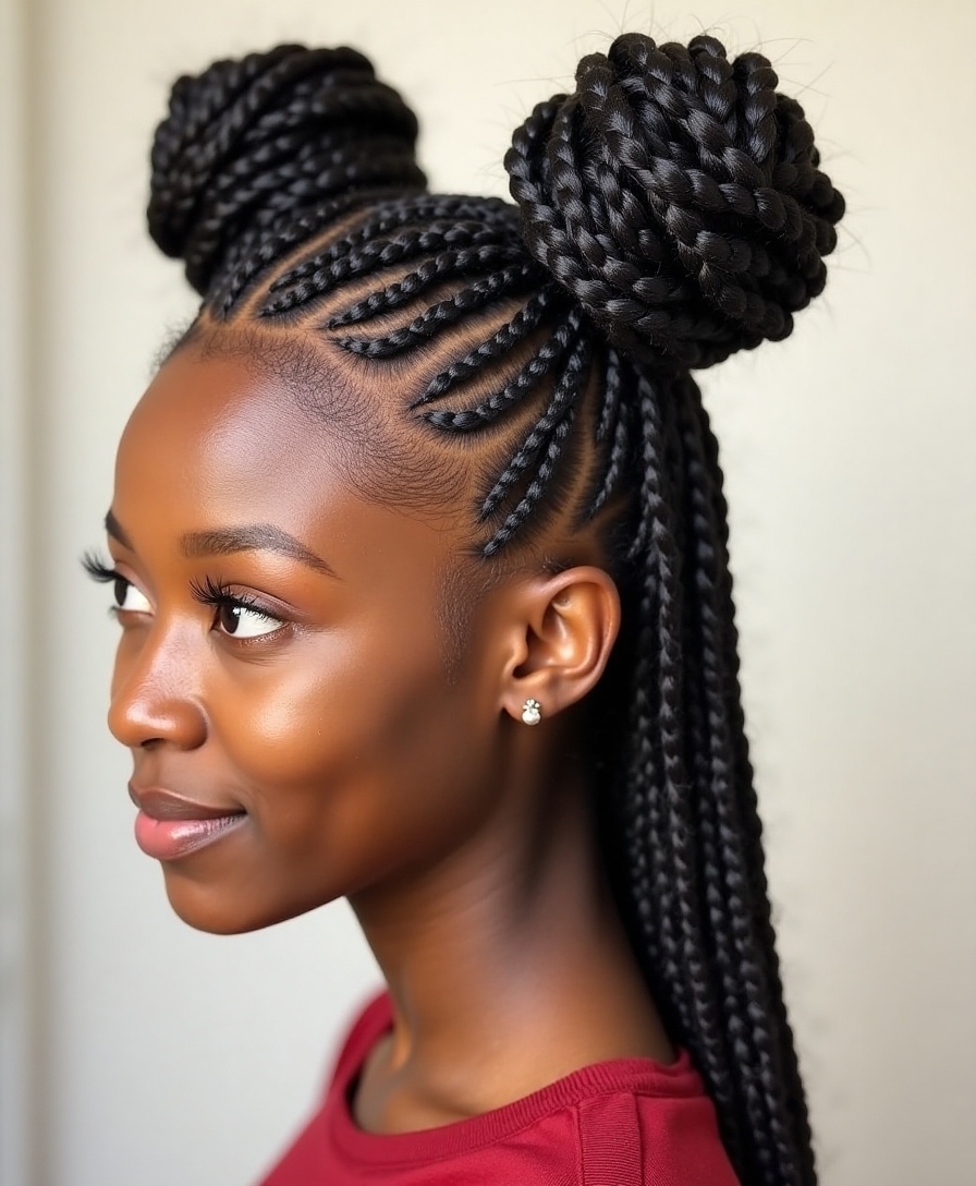 playful space buns style