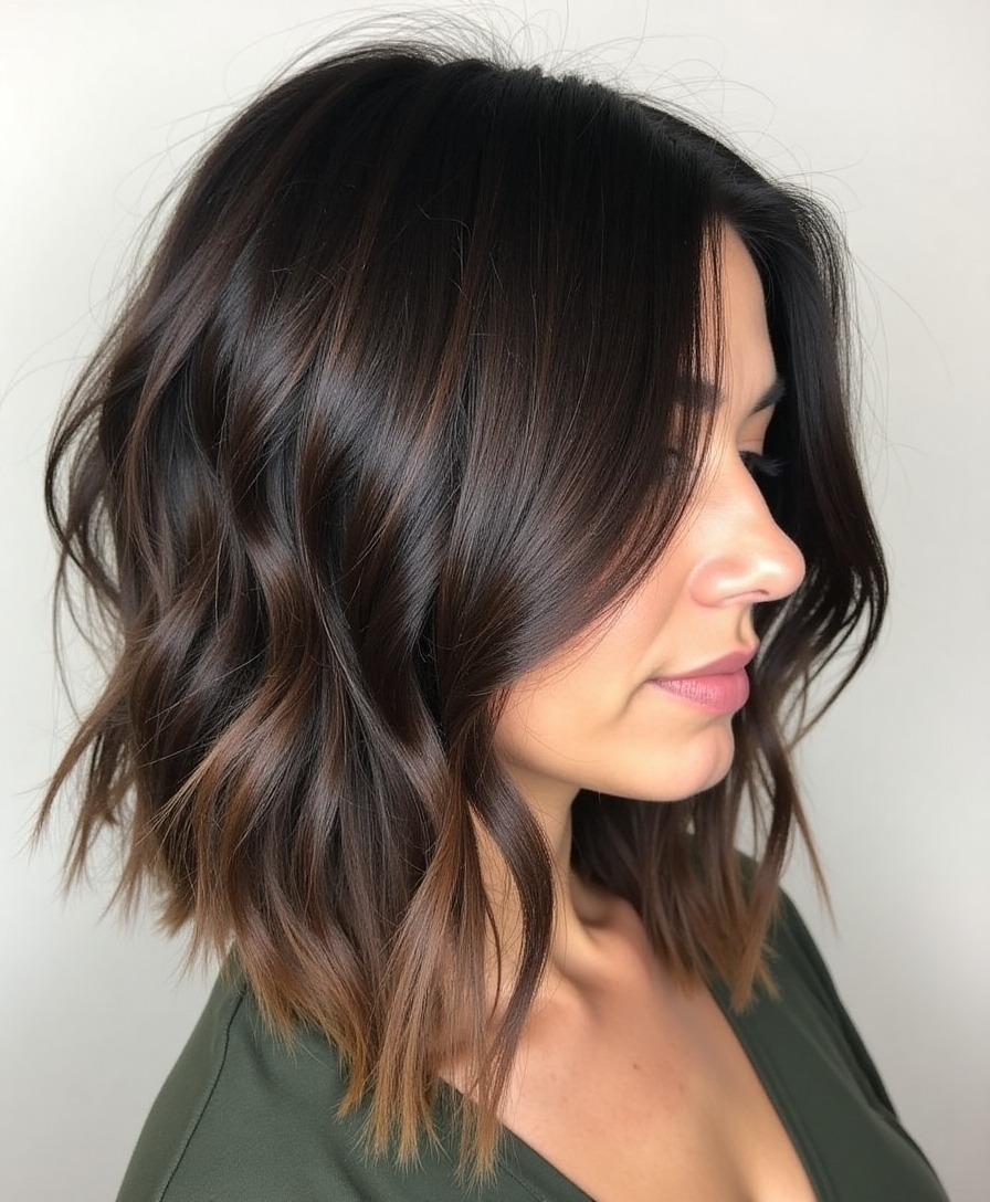 razor cut graduated bob hairstyle