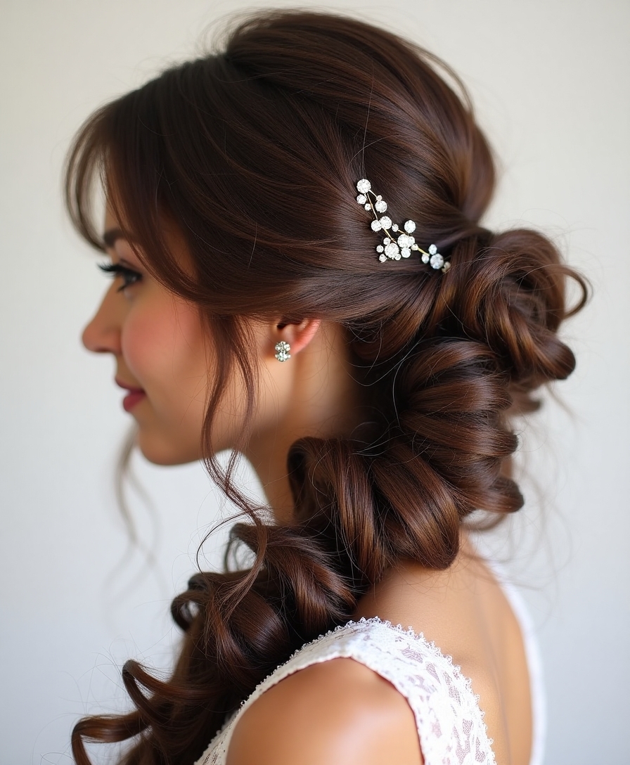 romantic low side ponytail