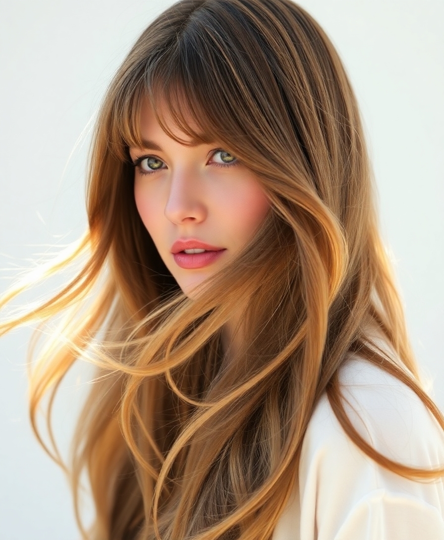 seamless long curtain bangs