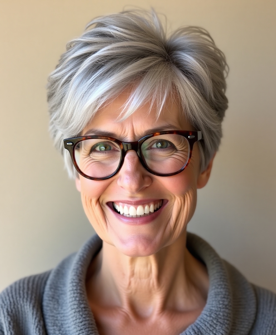 short hairstyles for glasses