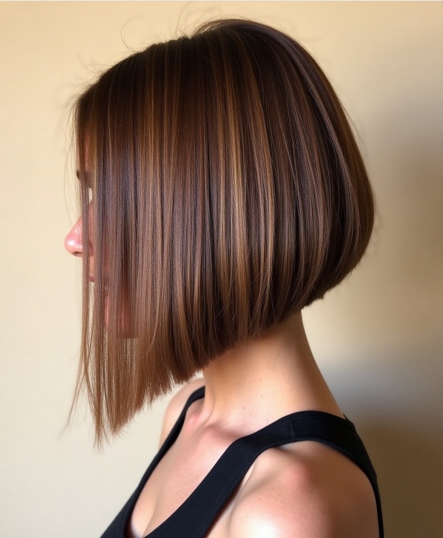 sleek blunt cut layers