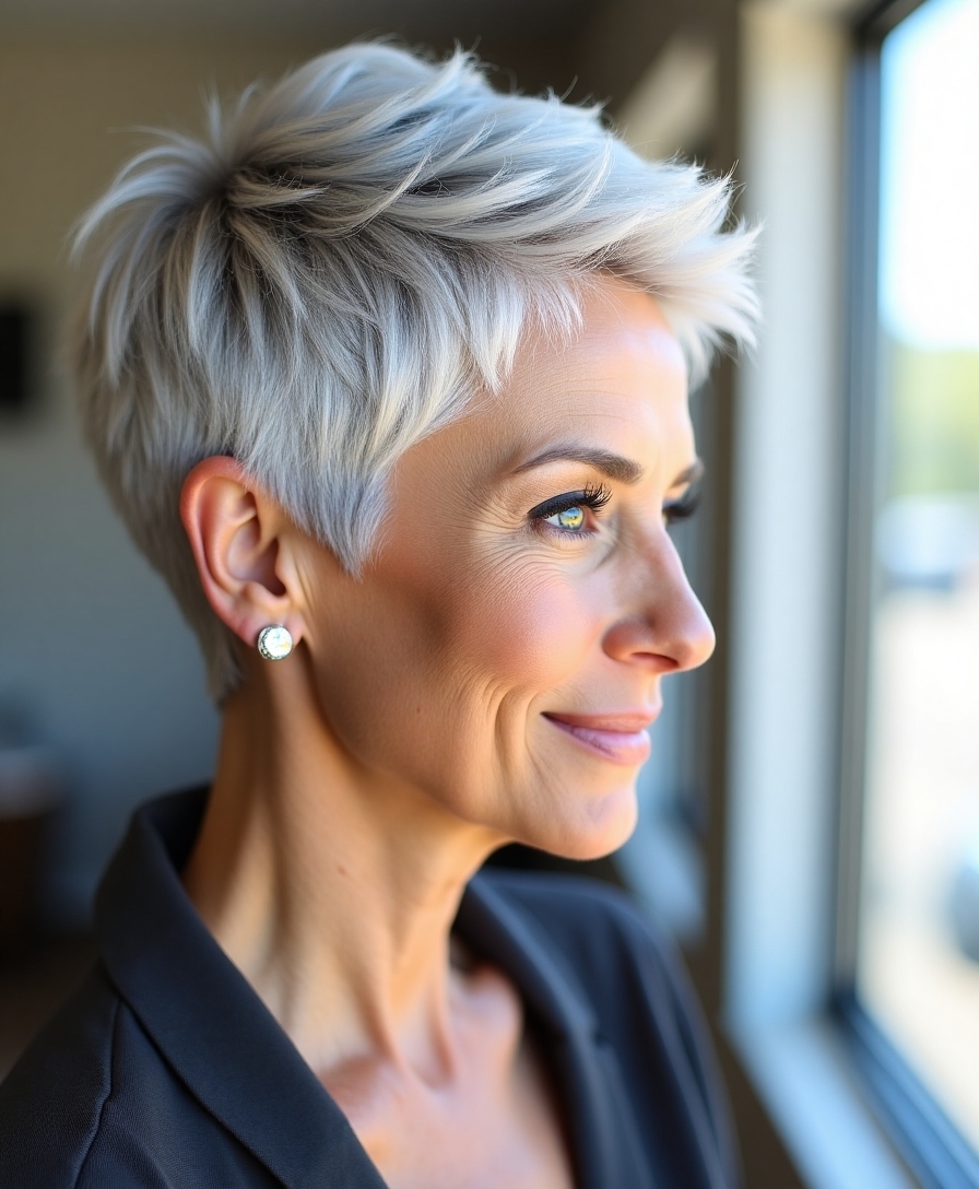 sleek gray hair styles