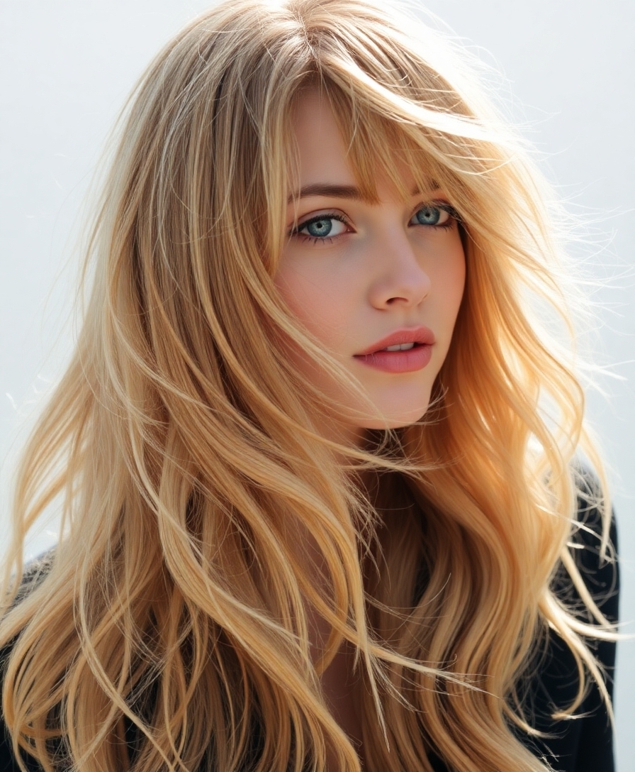 soft layers side swept bangs