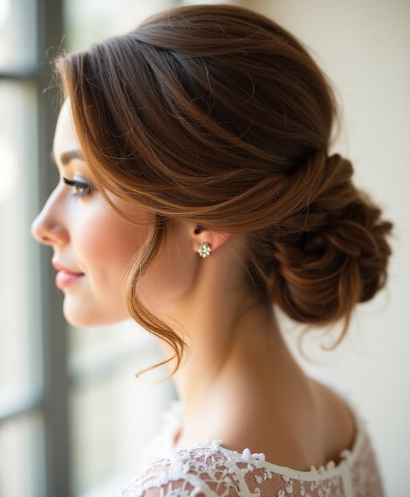 textured low bun elegance