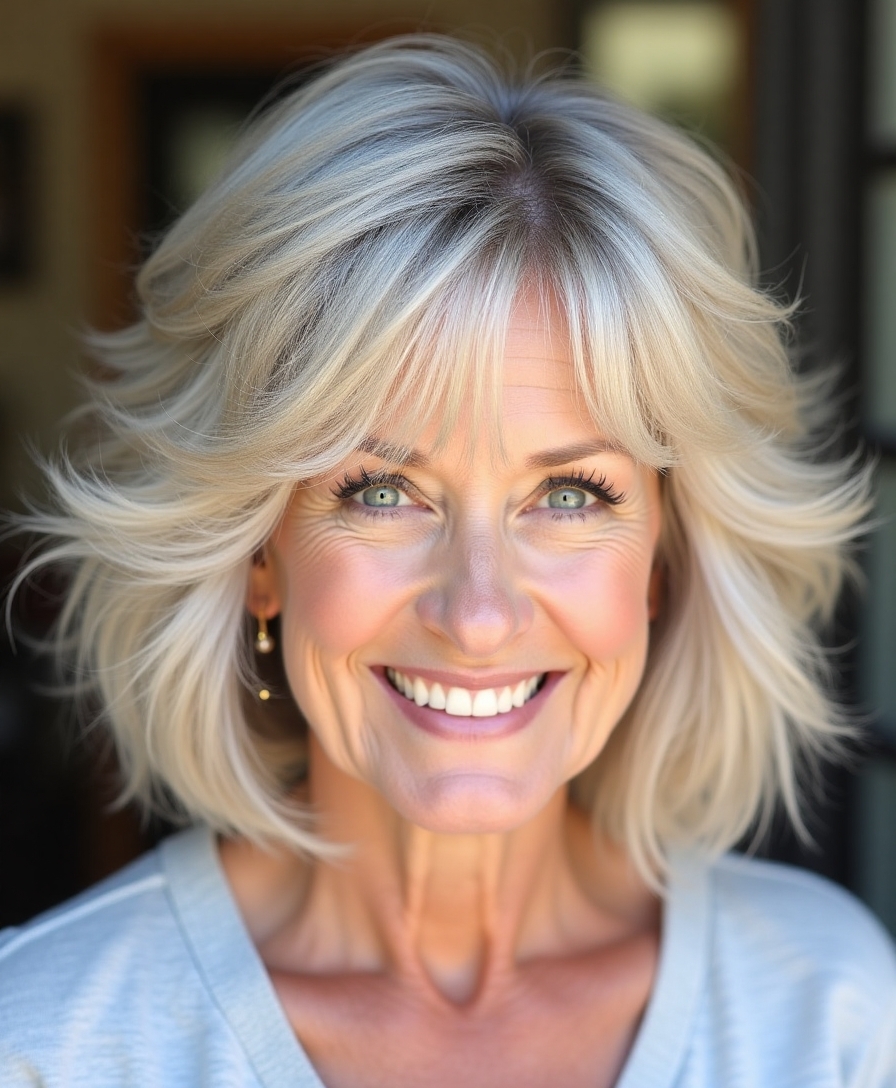 textured short shag haircut