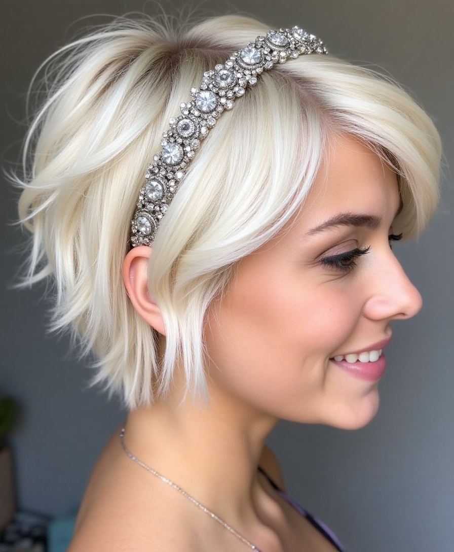 tousled crop with headband