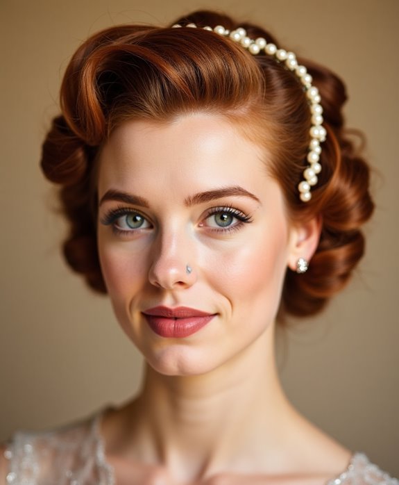 vintage glam pin curl updo