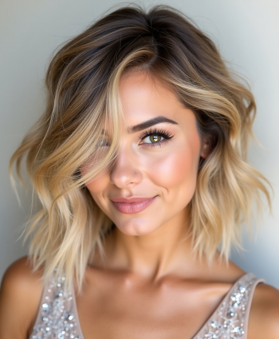 voluminous feathered bob hairstyle