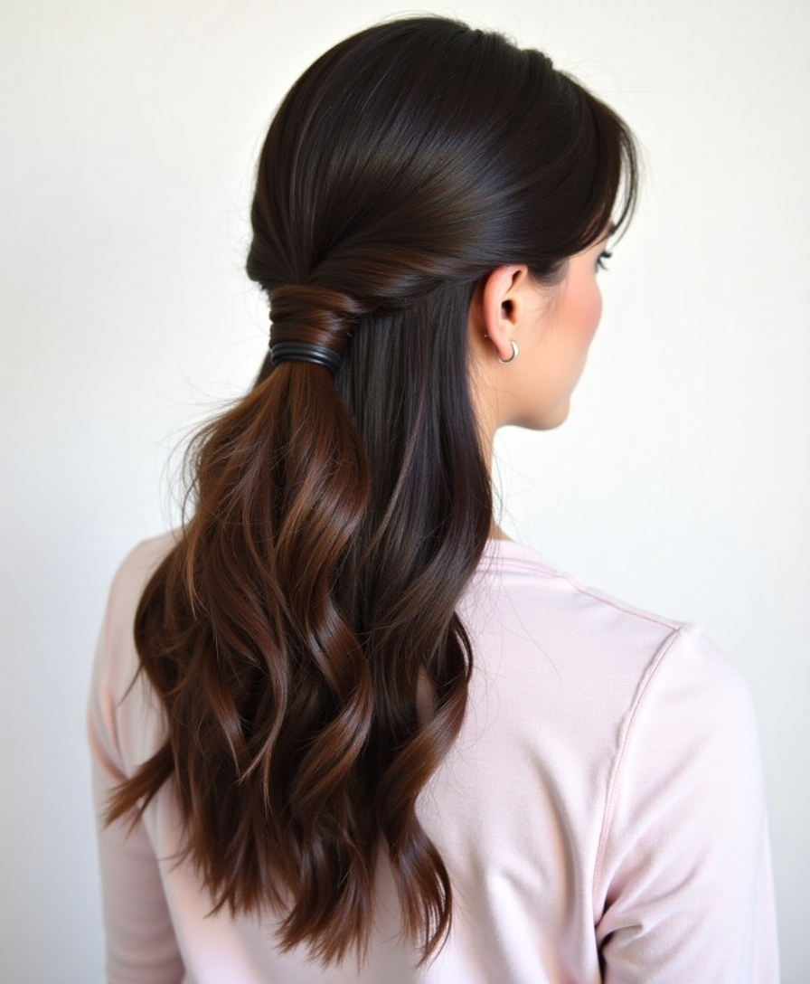 wrapped ponytail styling technique