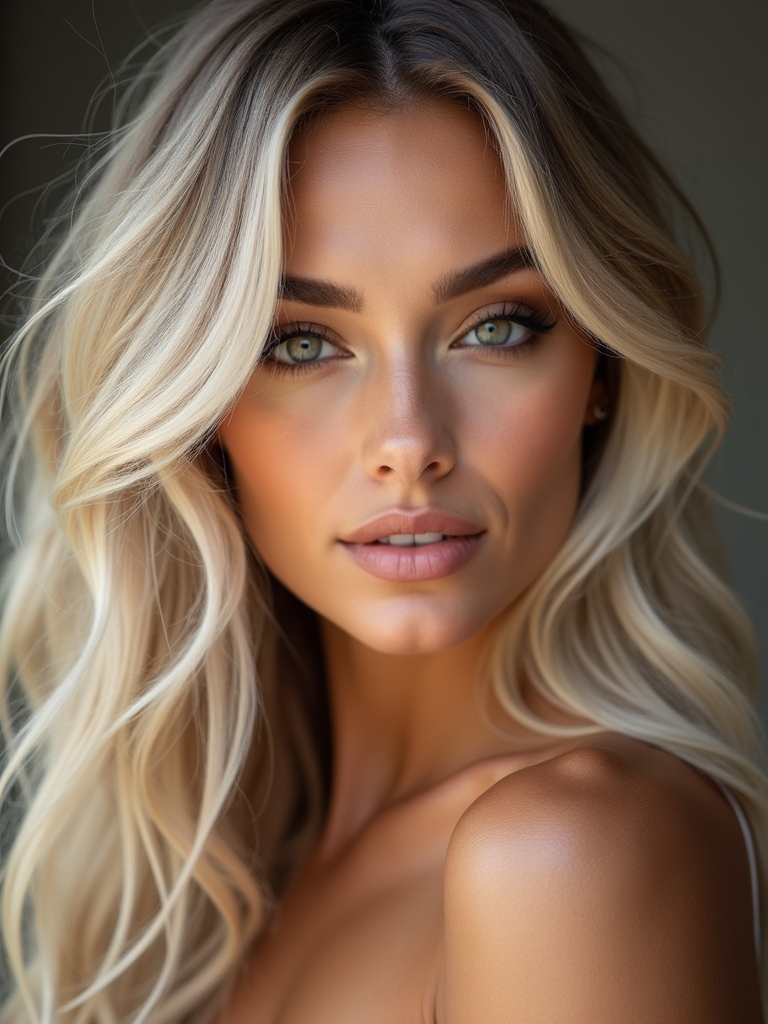 ash blonde with lowlights