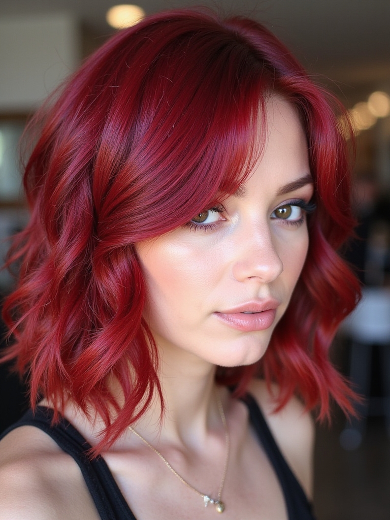 bold textured cherry red
