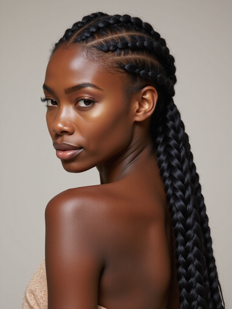 bold triangle part braids