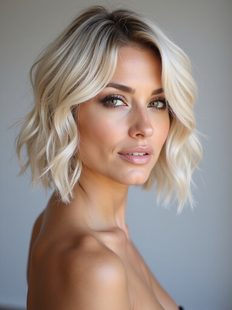 edgy shaggy wavy bob